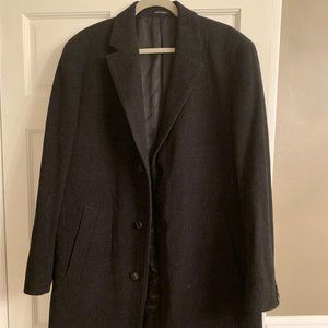 HUGO BOSS Wool Cashmere Long black Pea Coat